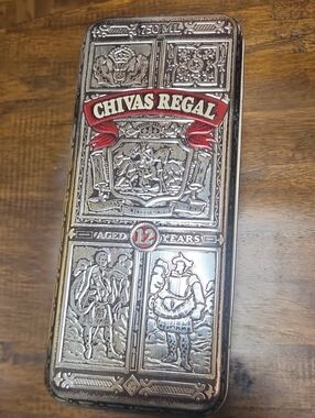 Chivas Regal 12 Years Decorative Whisky Tin in Silver & Red